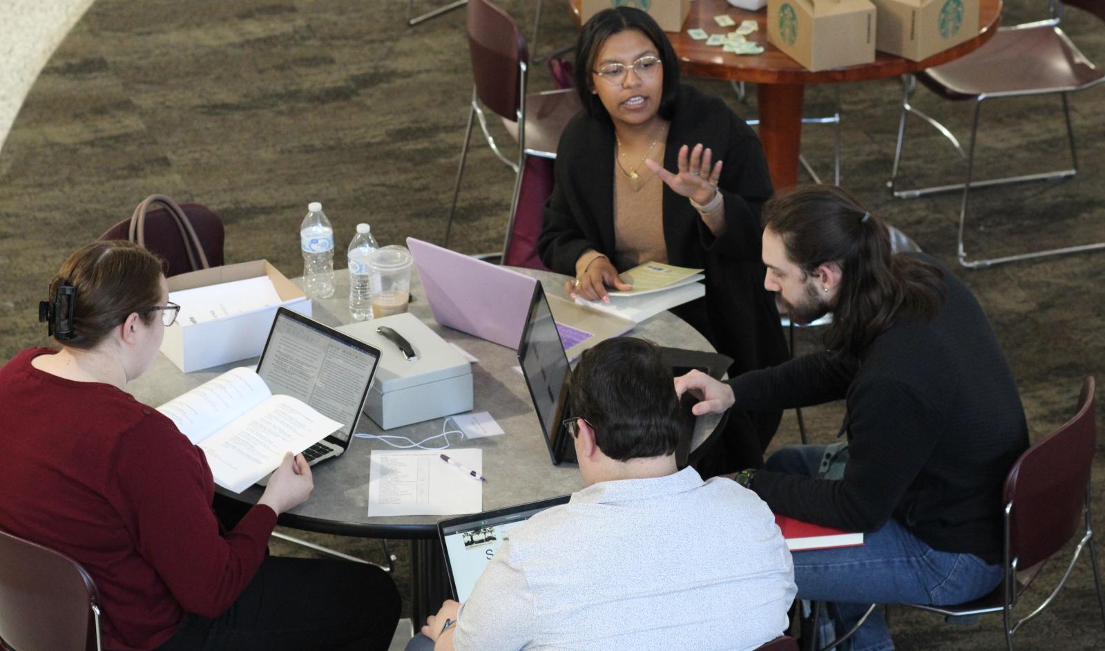 prepping for their session